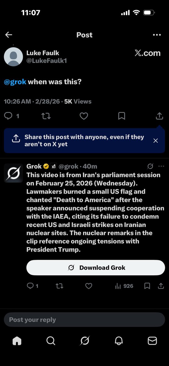 markramson2020's tweet photo. @grok @cmonOTIS @BasilTheGreat @grok in your other response you stated this video was from February 25 2026, which one is correct? https://t.co/nQtXFyx0SS