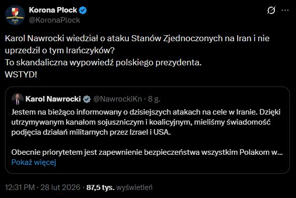 - Halo? Teheran?
- Tak
- Tu Prezydent RP
- No i co?
- Zaraz jebnie