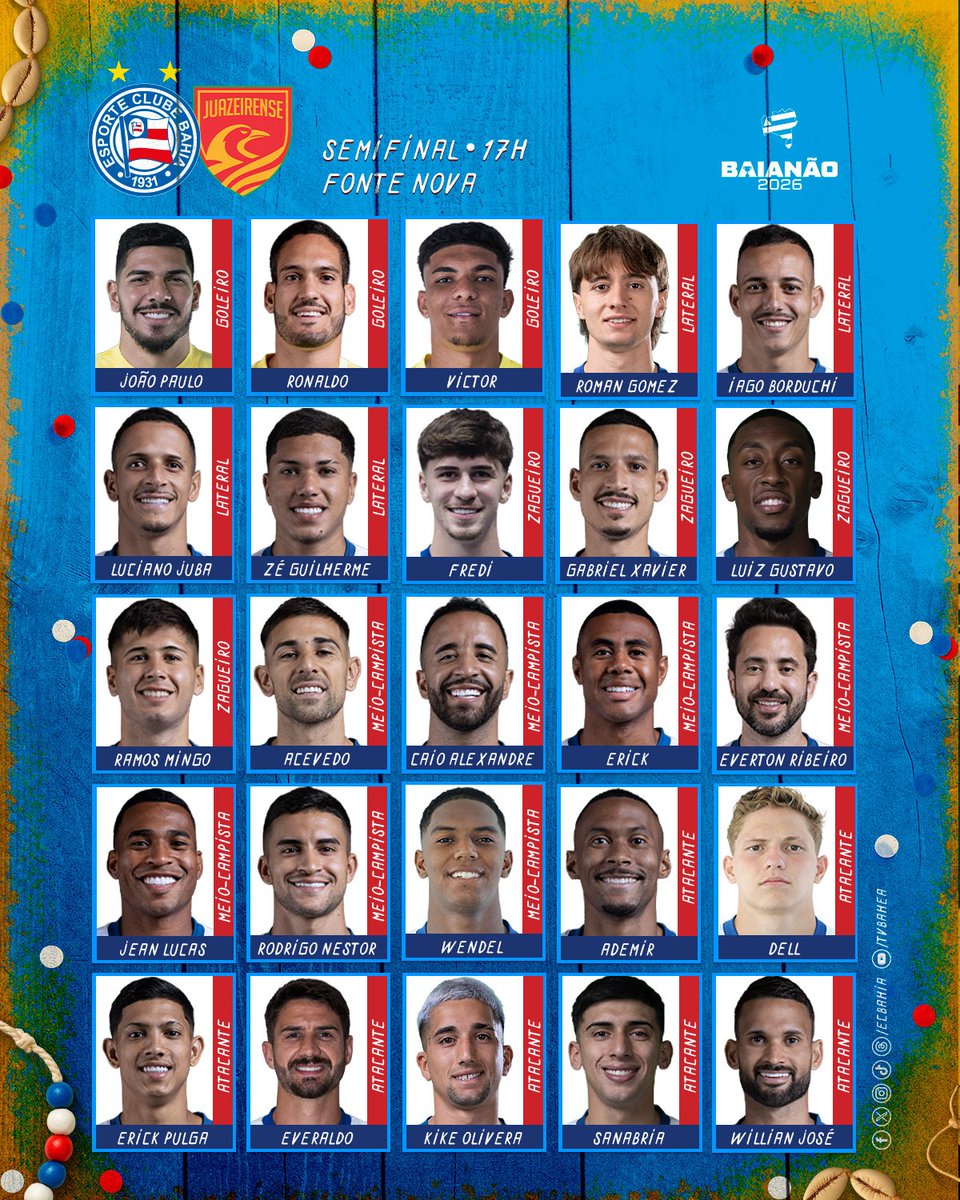 25 atletas relacionados pro jogo de hoje na Fonte Nova. Leia mais no site oficial ➡️ esporteclubebahia.com.br/contra-a-juaze… #BBMP
