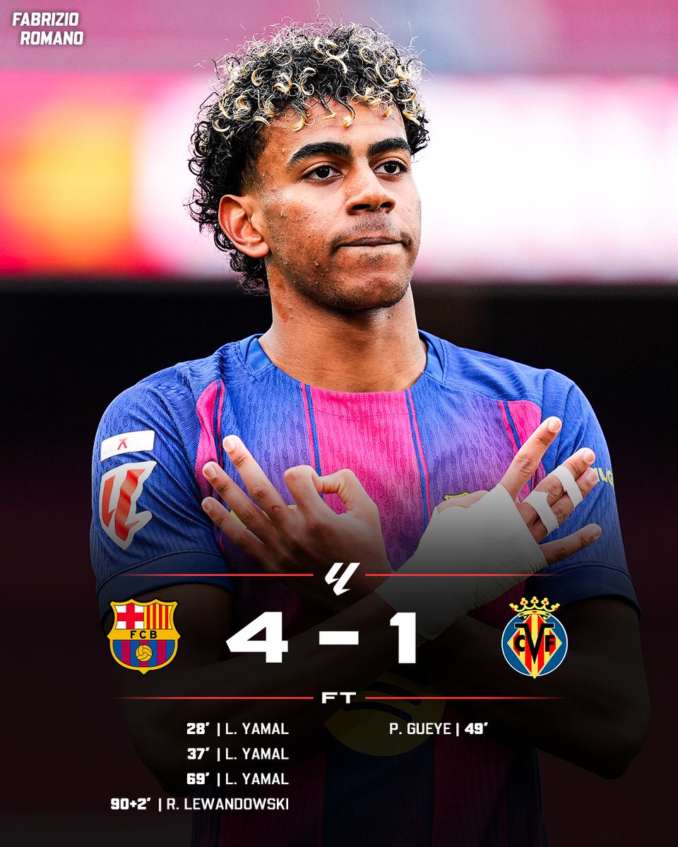 Lamine Yamal’s first career hat-trick wins the game for Barcelona! 🔵🔴

Who’s been your Man of t...