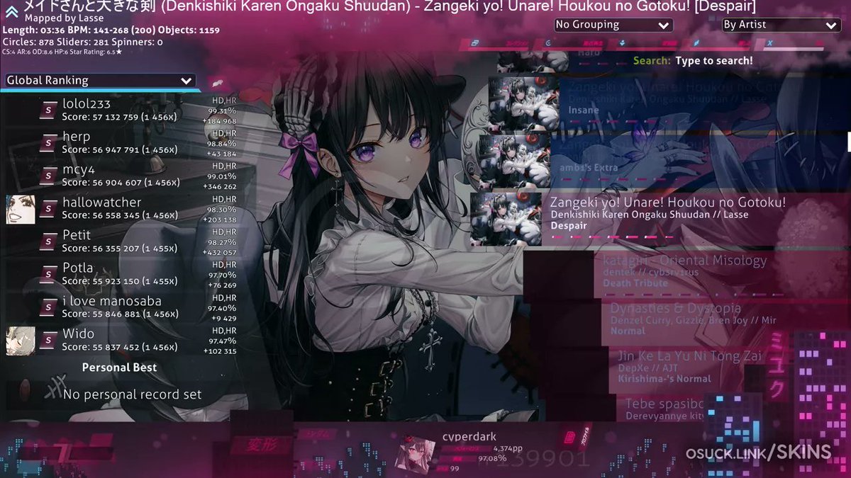 Pinkchoco «« ミルクシクス »» Aspect ratio: 16:9 Modes: osu, taiko Size: 159.9 - 164.8MB ...