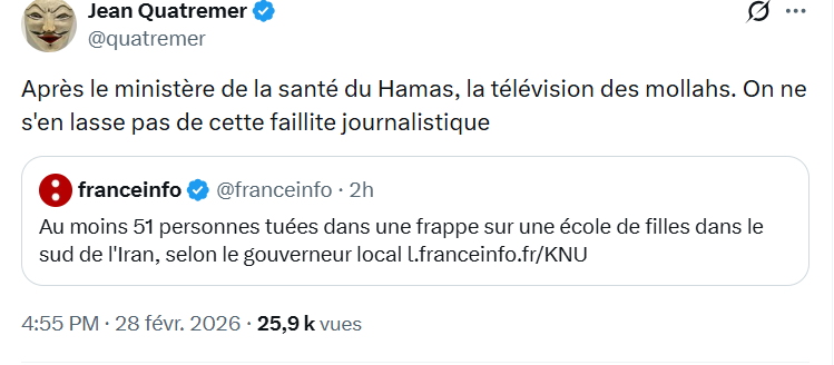 Manifestement <a href="/quatremer/">Jean Quatremer</a> ignore que citer la source permet au lecteur de se faire son avis sur l'info. 
La faillite journalistique, en effet. La sienne depuis un moment.