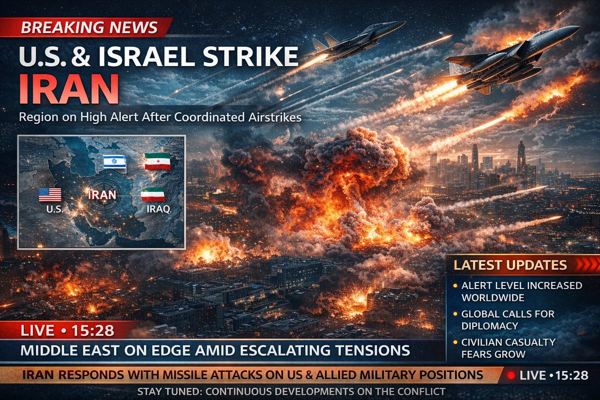 Global Security Update — Tensions in the Middle East
Recent coordinated airstrikes by the United States and Israel have targeted military sites in Iran, and Iran has responded with retaliatory attacks on U.S. and allied military positions. Regional tensions remain high, and