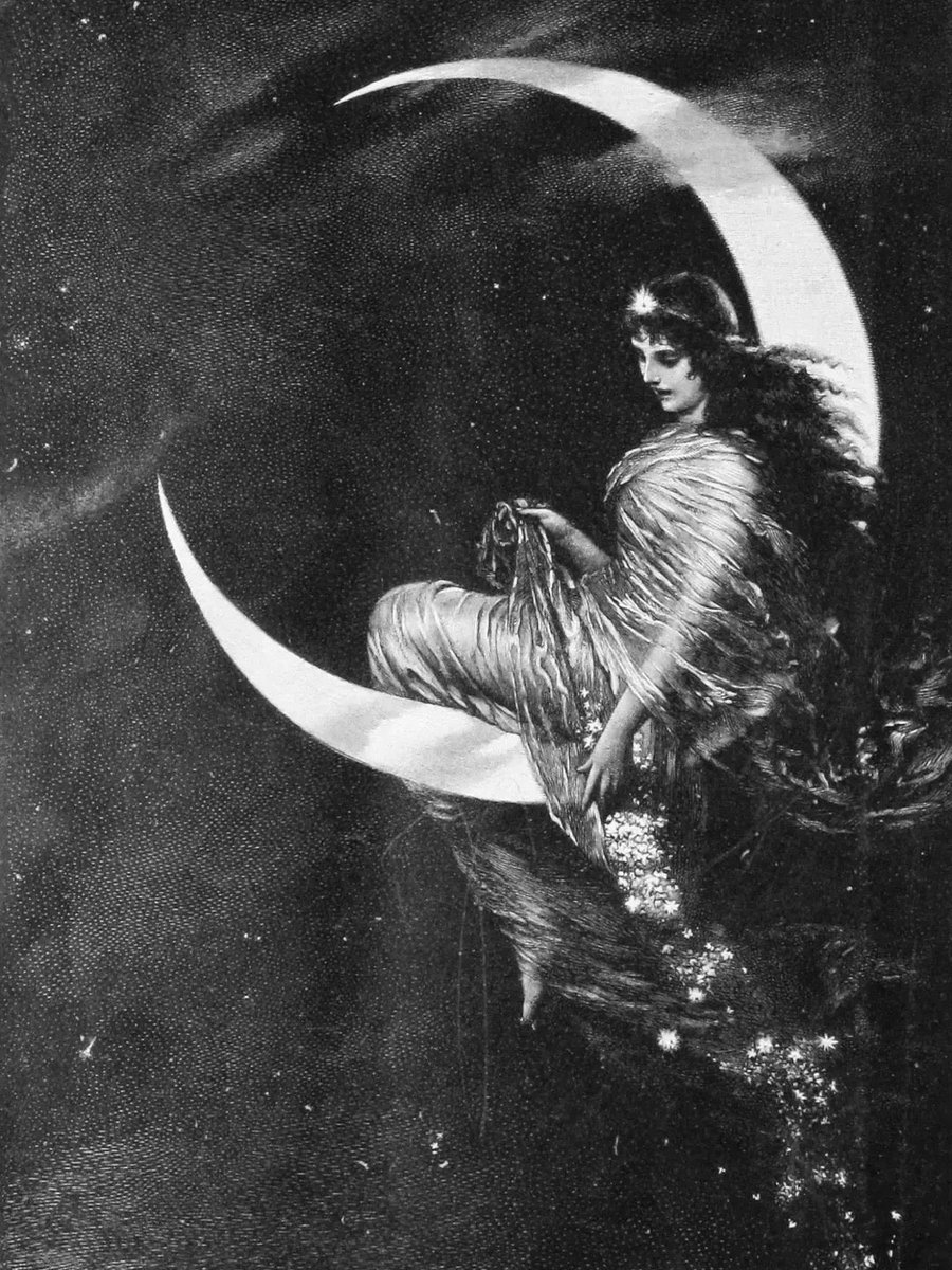 22hrr22min's tweet photo. the fairy of the moon by hermann kaulbach (c.1891) https://t.co/XSVfLYsGdf