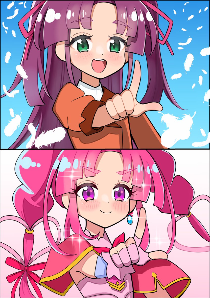 名探偵プリキュア！の小林みくるさんとキュアミスティックさんを描きました