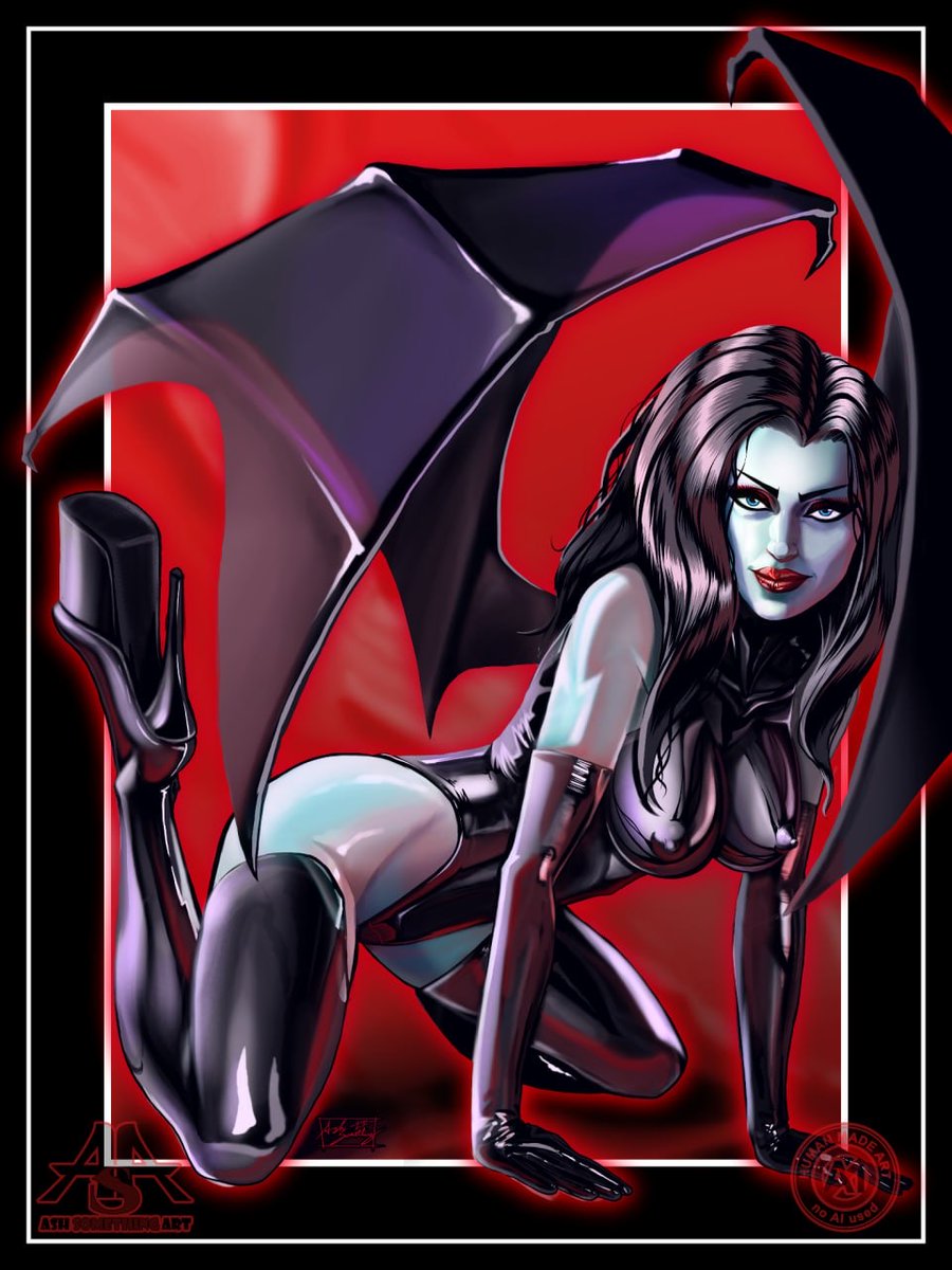 AshSomethingArt's tweet photo. Pinup work is one of my favorite to do: whether it’s in my own fine art style, my cartoon style, my Nagel Repro style, or anything else. Drawing the human figure in sultry and tantalizing ways always gets my art juices flowing. And I don’t discriminate on body type or gender! https://t.co/y1VtzFG8mc
