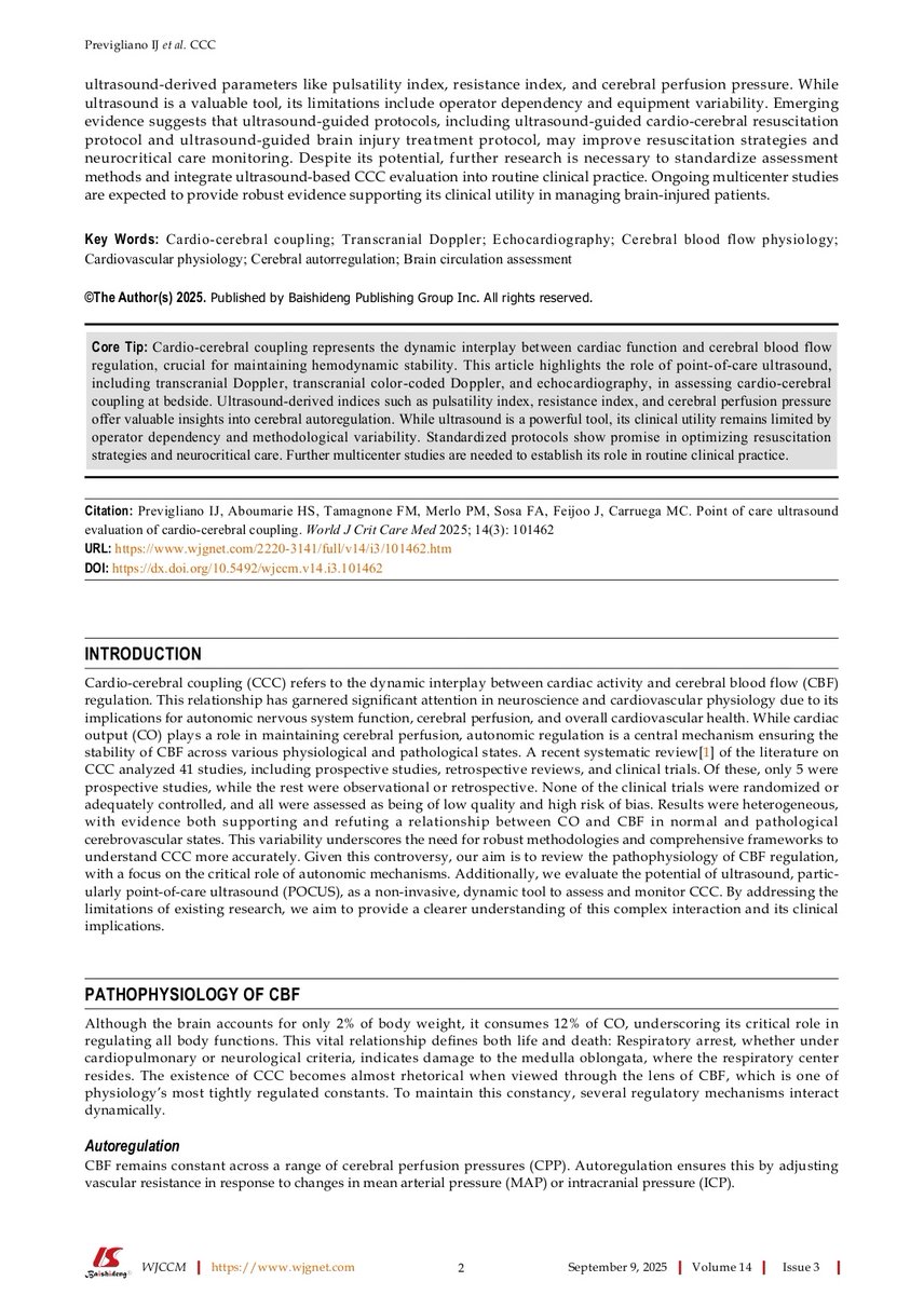 ASARUC1's tweet photo. 🧠 ¿Cómo impacta la función cardíaca en la perfusión cerebral?

Publicamos en World Journal of Critical Care Medicine una revisión sobre cardio-cerebral coupling  y el rol del POCUS en su evaluación al lado de la cama.
-Artículo escrito por miembros de ASARUC &amp; POCUS Academy 👇 https://t.co/ELmZdmzgwS