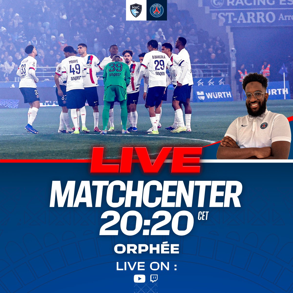 PSG_inside's tweet photo. Le Match Center en direct avec Orphée ! 🔴🔵

⤵️📺