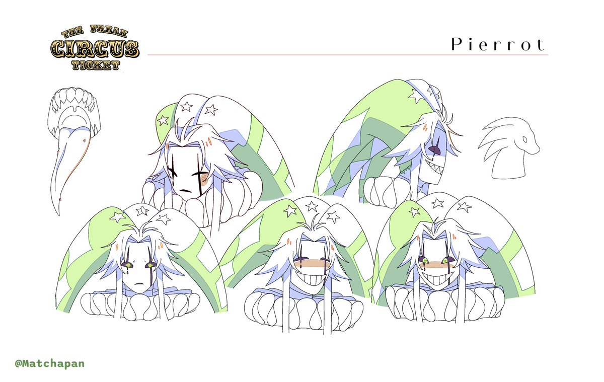 Pierrot model sheet

I decided to change the way I draw him because I think it will be easier for me to animate him. 🥴🥴

#pierrot #thefreakcircus #tfc #怪诞马戏团