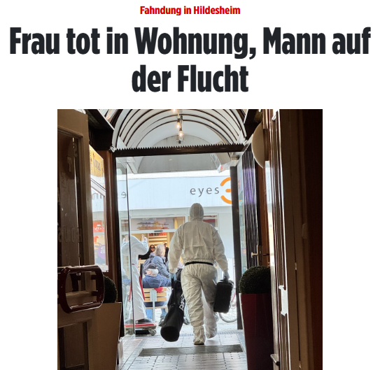 Taykra's tweet photo. #Hildsheim: Eine 43 Jahre alte Frau ist am frühen Samstagmorgen in der Innenstadt offenbar umgebracht worden. Polizei und StA halten sich mit näheren Infos zum mutm Tötungsdelikt zurück. Auch zum flüchtigen Tatverdächtigen schweigen sich die Ermittler aus. https://t.co/3BhRKlK2qR https://t.co/DA1cjw5ocW