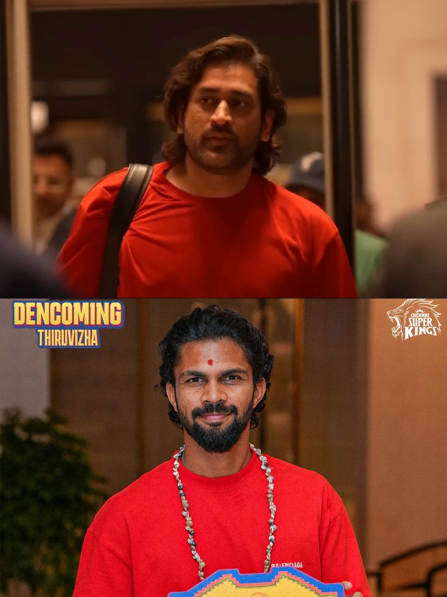 CSKFansOfficial's tweet photo. Captain 💛
Long Hair🥳
Red T shirt 🔥

#DenComing #WhistlePodu #CSK
📷 @ChennaiIPL https://t.co/AuT3TdR5Dr