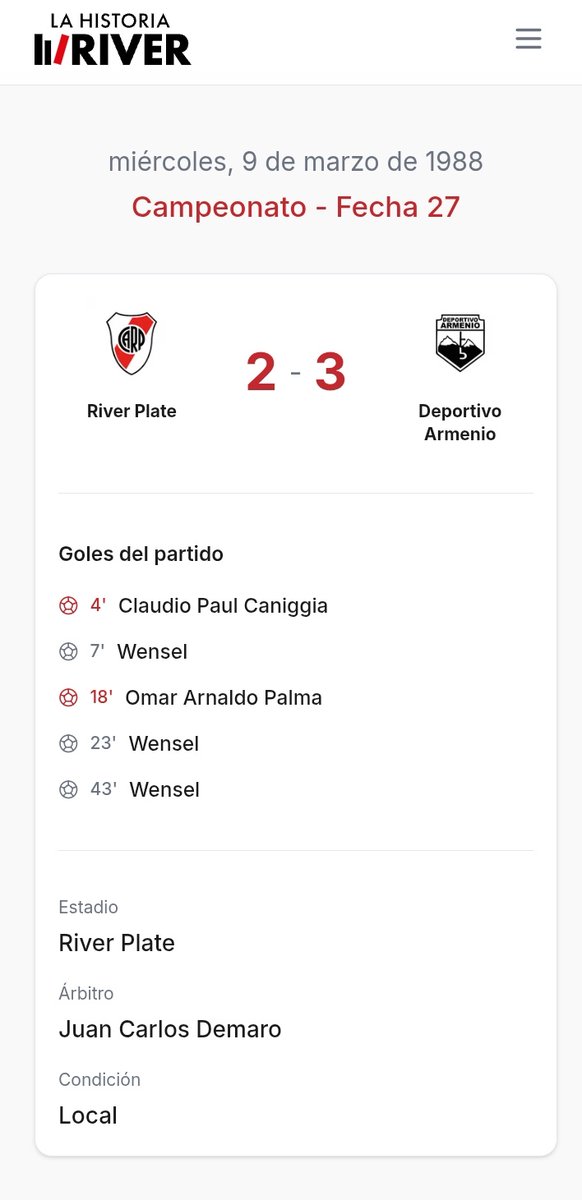 DrMFuentes's tweet photo. @lahistoriariver La noche que Wensel nos clavó 3 y se volvió a su casa en colectivo. Pasaron casi 38 años. https://t.co/96KREVY4op