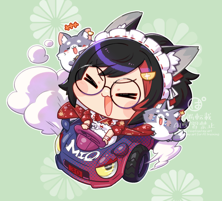 猫又おかゆ 「色んなステッカー描きたいな～ 車も意外と描いている」|ぱんじゃむのなめ ＠ホロクル G-05のイラスト