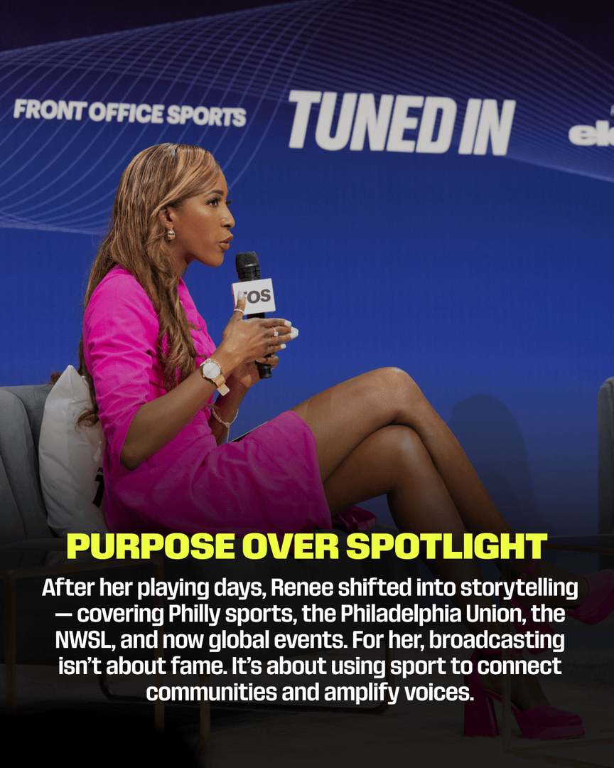 FWC26Philly's tweet photo. From @LaSalleUniv’s record books to the biggest stages in sport: @ReneePwash turned a Hall of Fame playing career into a career in storytelling, covering Philly teams, the @PhilaUnion, the @NWSL, and now global events. Proof that purpose can take you anywhere.

#BlackHistoryMonth https://t.co/hKdFaL97tH