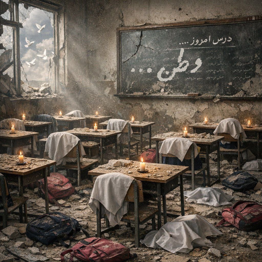 تغييب كامل لخبر قصف مدرسة ابتدائية ايرانية، الاعلام العالمي لا يراها لانها تجرمه وتجرم روايته.