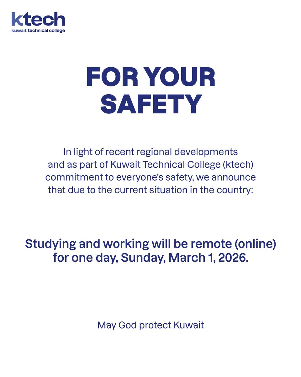 Kuwait Technical College (ktech) tweet media