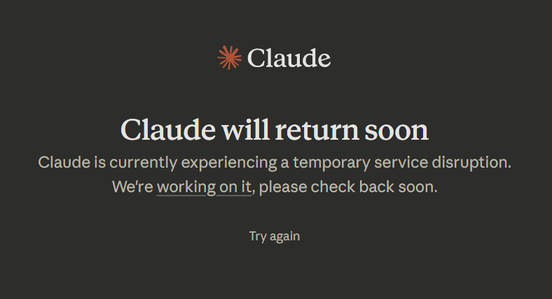 Service disruption banner