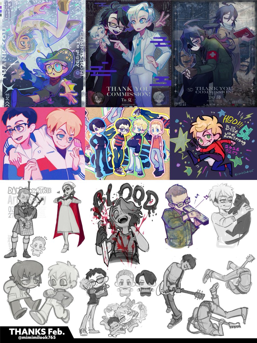 #今月描いた絵を晒そう
今月は本当に狂っていたんですが絵を描いていたので大丈夫でした🦦
2月もありがとうございました!!!来月もよろしくどうぞ🫶
Thank you February👹💕