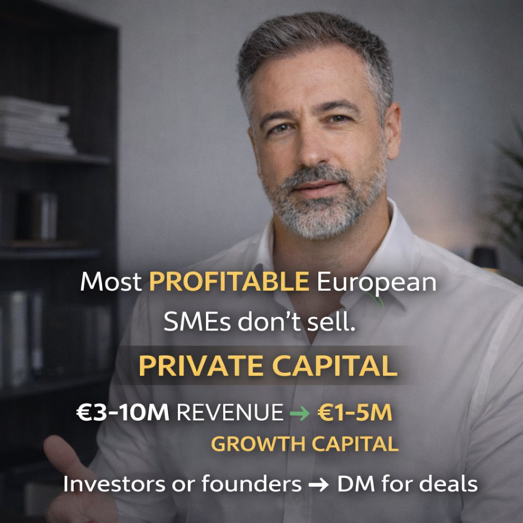 RWAScoring's tweet photo. The biggest opportunities in Europe are not in unicorns.

They are in profitable SMEs doing €3–10M revenue and looking for €1–5M to grow.

I connect founders with serious investors.

Investors or founders → DM me. https://t.co/V7QWcGGGBj