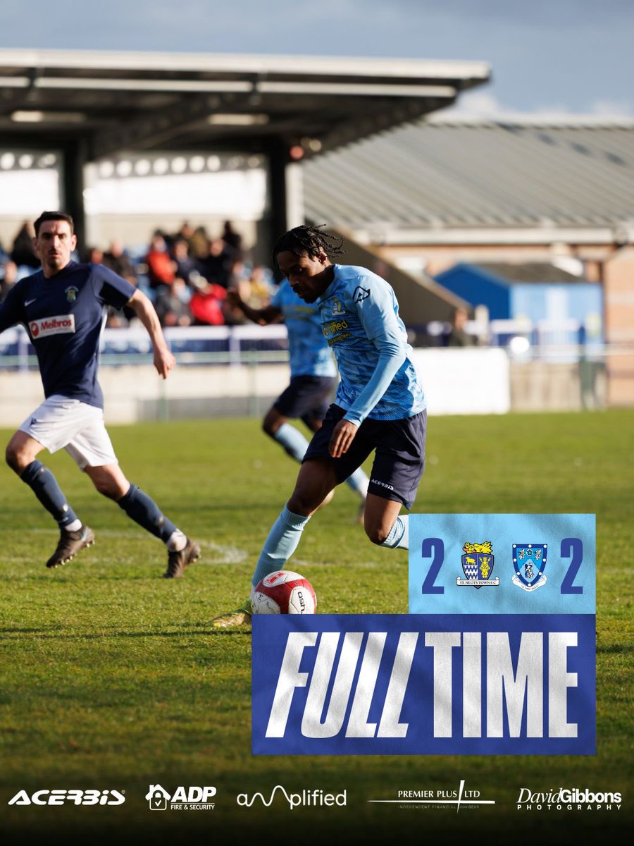 StNeotsTownFC's tweet photo. The Saints have drawn 2-2 with Rugby Town FC at the Premier Plus Stadium this afternoon
#wearesaints๐
#initogether https://t.co/Dvfd8wuDsy