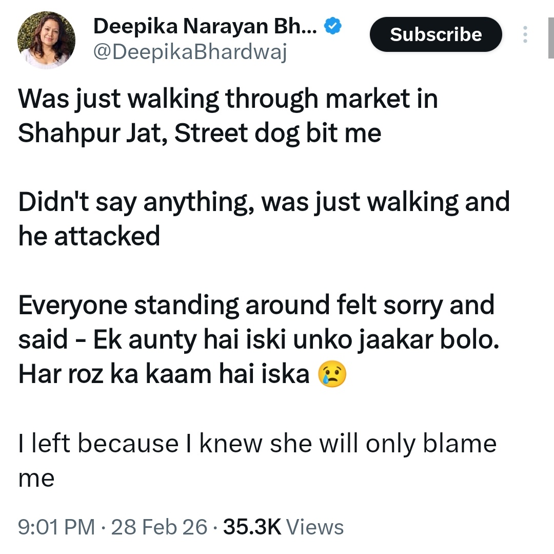 Hope the dog is safe and doing well after biting her. 🙏