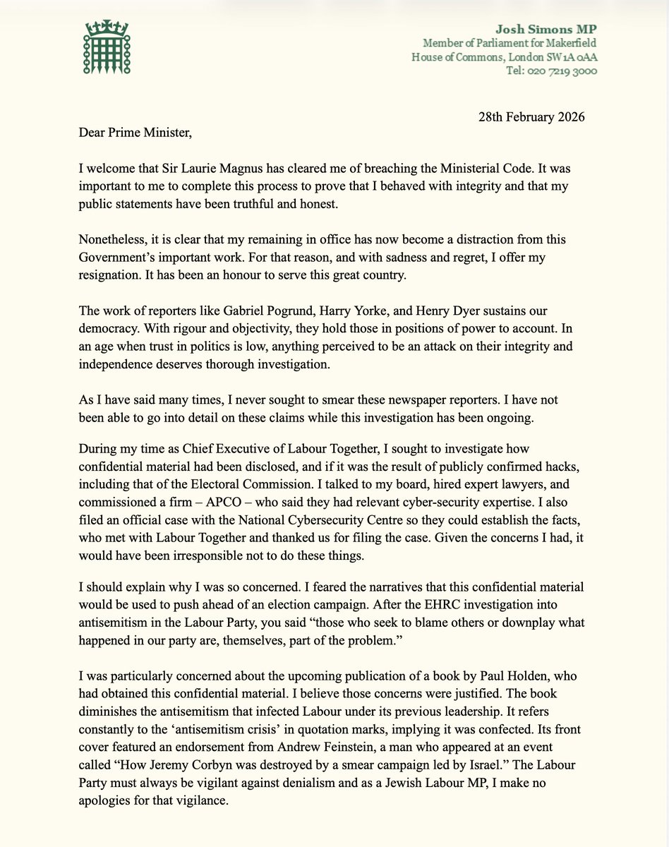 Josh Simons MP tweet media