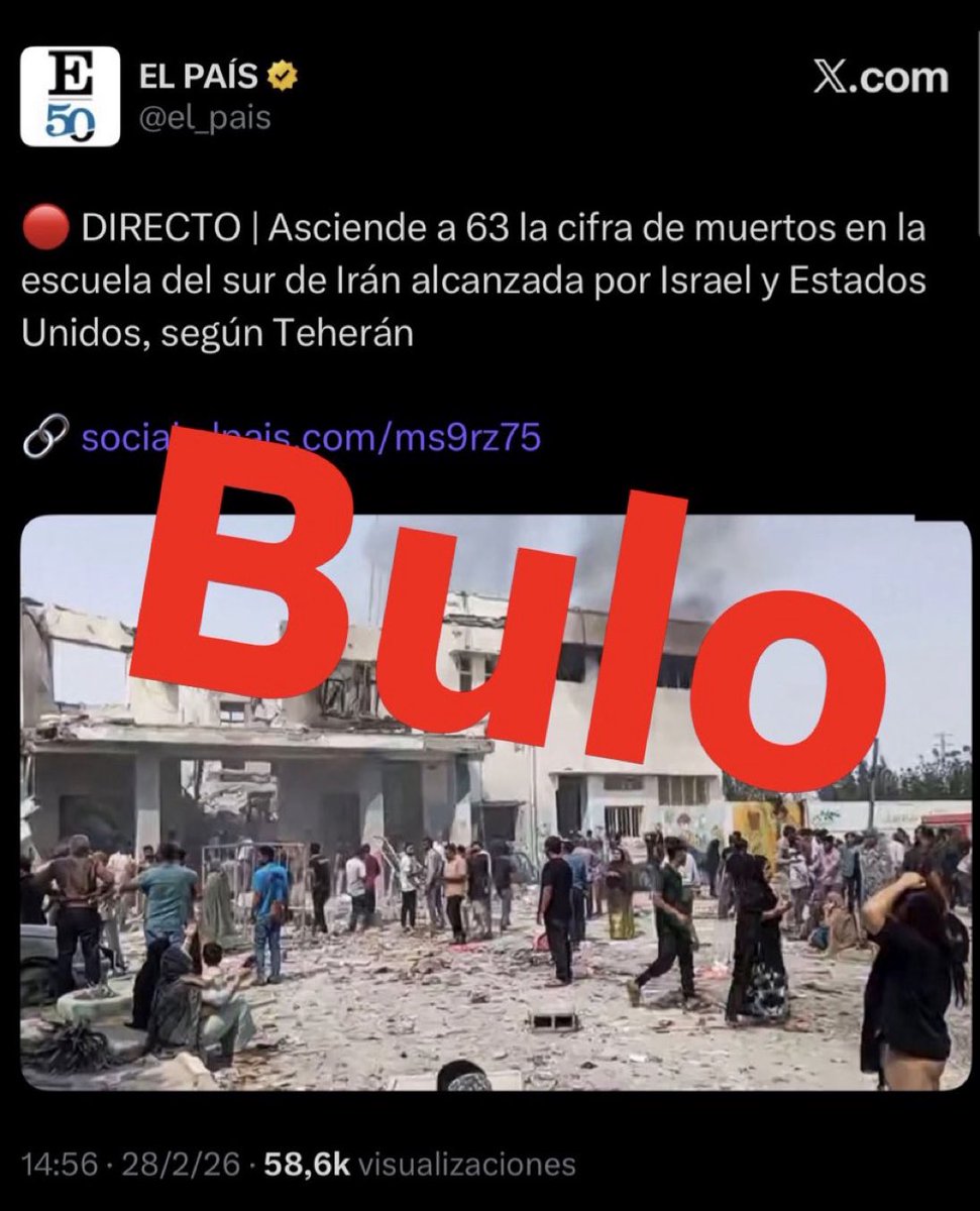 ❌BULO de LoPaís, difunden una imagen de Kabul en 2021 como un supuesto ataque a una escuela en Teherán.