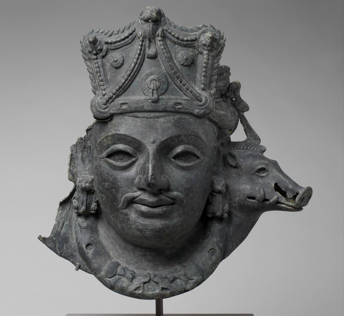 Mask of Vaikuntha Vishnu
Jammu &amp; Kashmir, Late 5th century CE