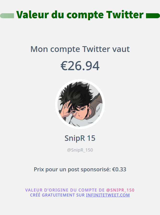 Mon twitter vaut: €26.94

➡️ infinitetweet.me/account-worth?…