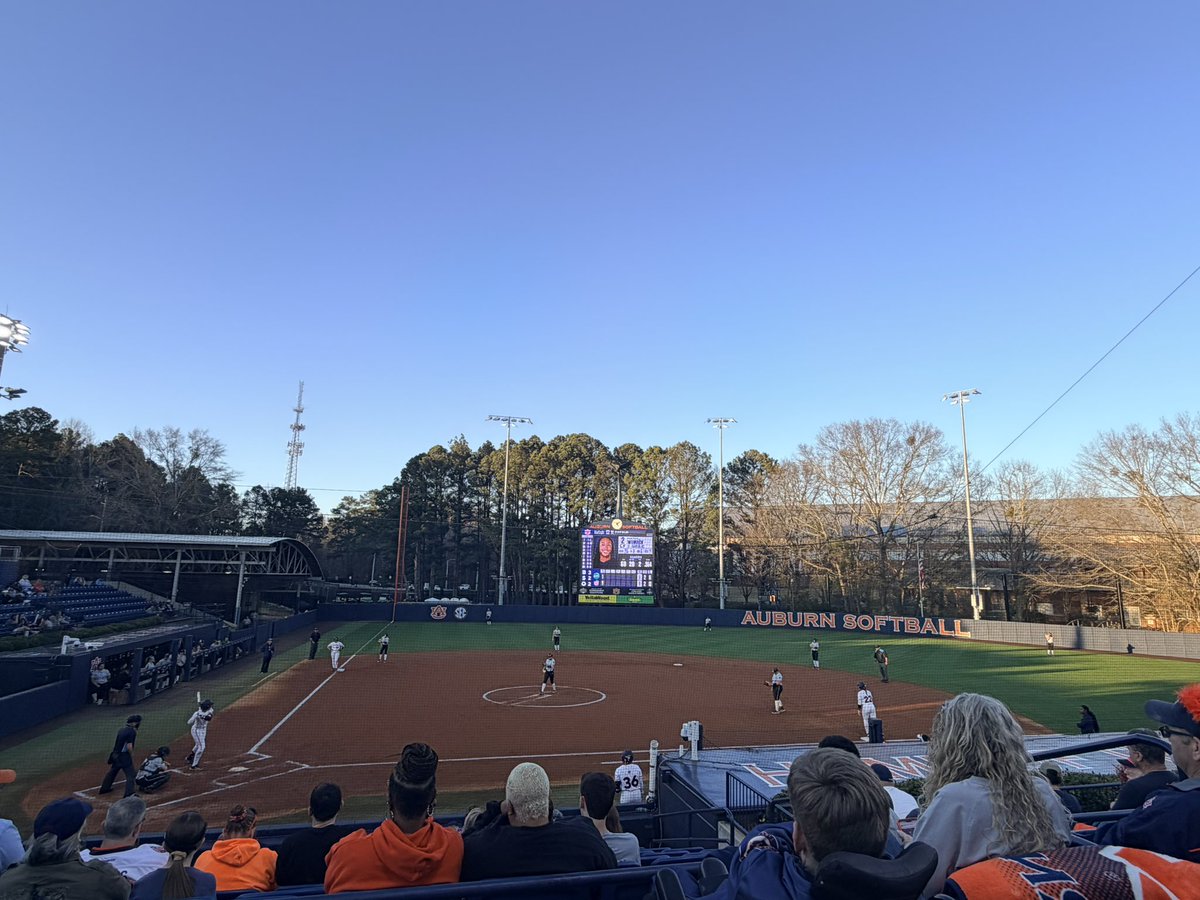 The baseball win was fun and now I’m here to cheer on the girls to a win and see this guy in the press box! 😊🥎🦅 War Eagle!