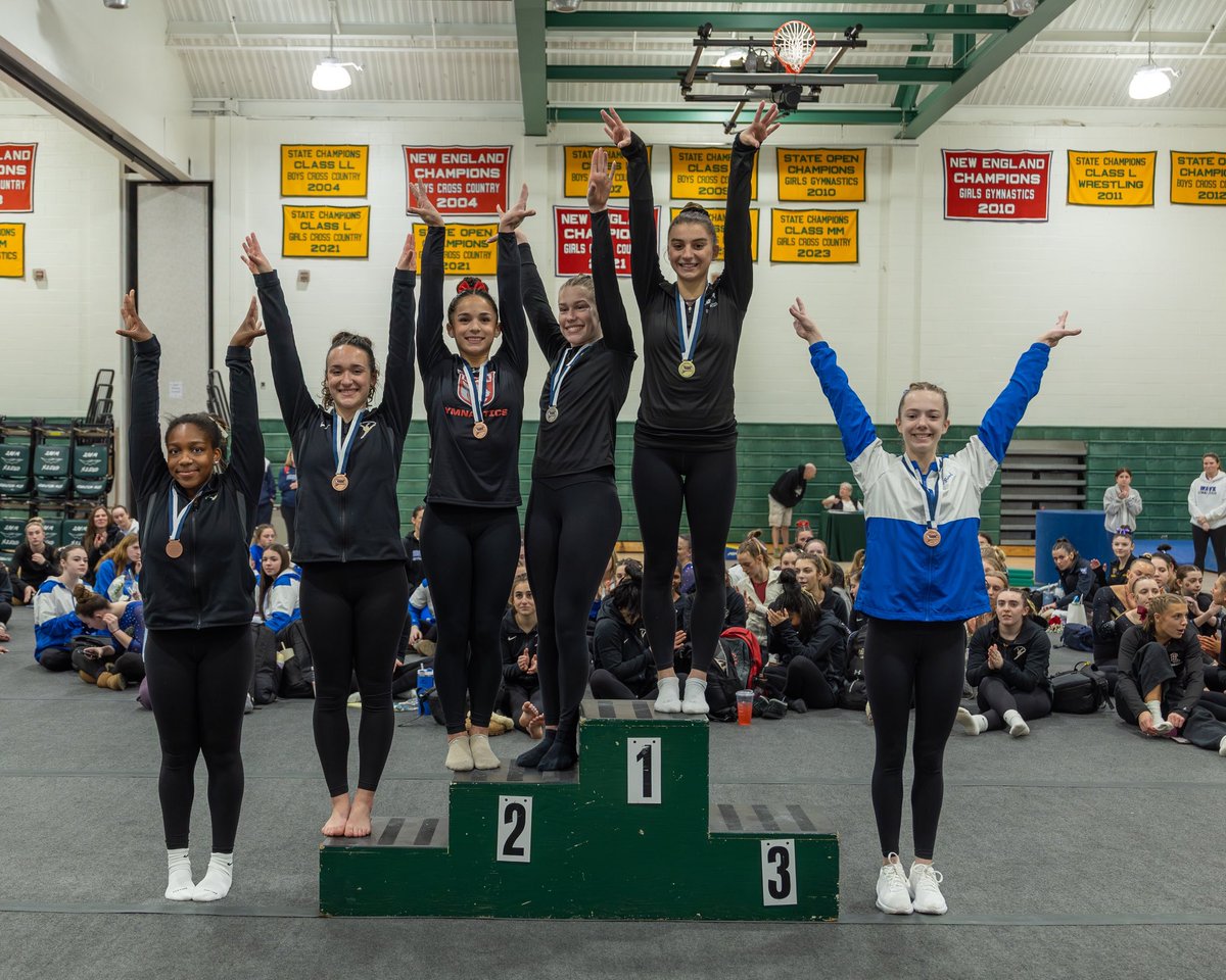 Ledyard High School sophomore Alyssa McLeod was the All Around champion at the Girls Gymnastics State Open. Alyssa also took first in bars and floor (photo in thread), Trumbull’s Tessa Chamberlin and Southington’s Taylor
Cooley were co-champs in the balance beam, while