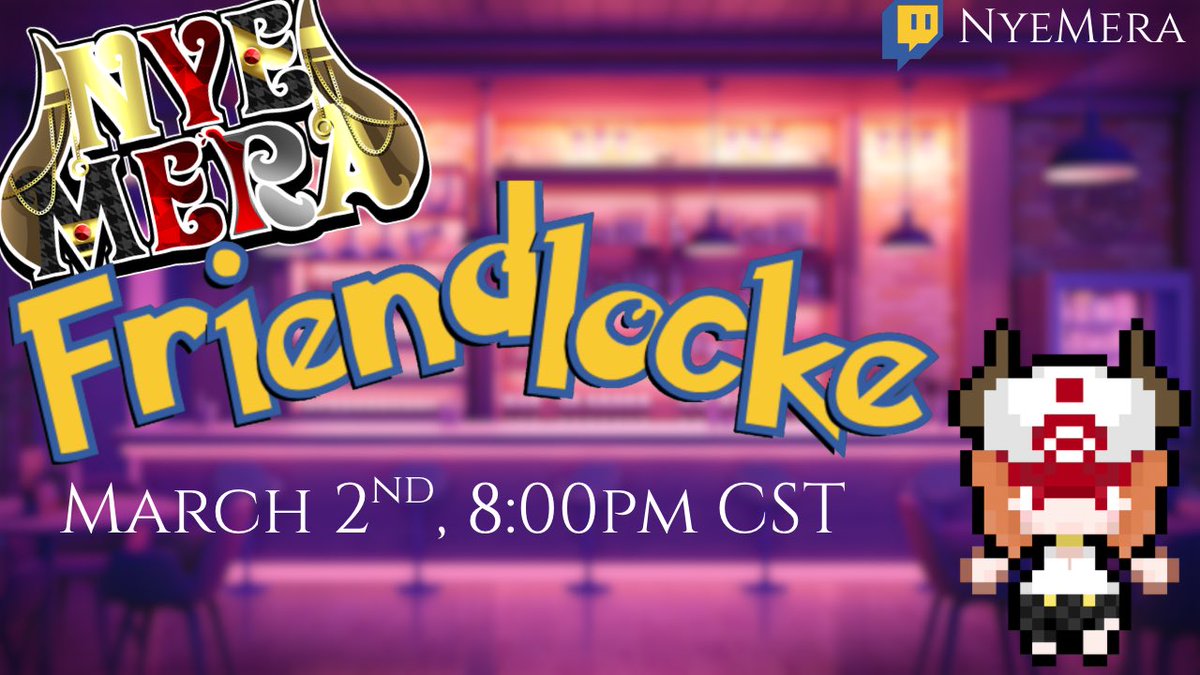 nyemerachimera's tweet photo. ‼️IM BACK‼️

I’ll be returning to streaming on Monday, March 2nd, at 8:00pm CST with a Pokemon Friendlocke!! I’ve been putting a lot of work into this, so please drop by!!🍷🧾

#Pokemon #Vtuber https://t.co/dJKTrplZd9