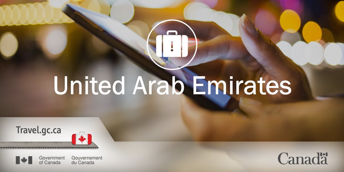 ‼️🇨🇦Notice from the Embassy of Canada to the UAE‼️
The Government of Canada’s travel advisory for the United Arab Emirates has been updated: AVOID ALL TRAVEL.
Follow instructions of local authorities, including orders to shelter in place or to evacuate.
travel.gc.ca/destinations/u…