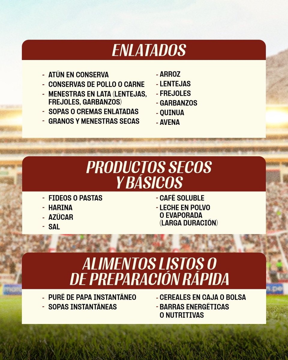 Ⓤ𝗡𝗜𝗗𝗢𝗦 𝗦𝗢𝗠𝗢𝗦 𝗠𝗔́𝗦 𝗙𝗨𝗘𝗥𝗧𝗘𝗦 💪💛

🫂 Súmate a la campaña #LaGarraQueNosUne y ayudemos a los afectados por las lluvias, huaicos y deslizamientos.

🙌 Estos son los productos de primera necesidad que puedes donar y los puntos de acopio que encontrarás mañana en