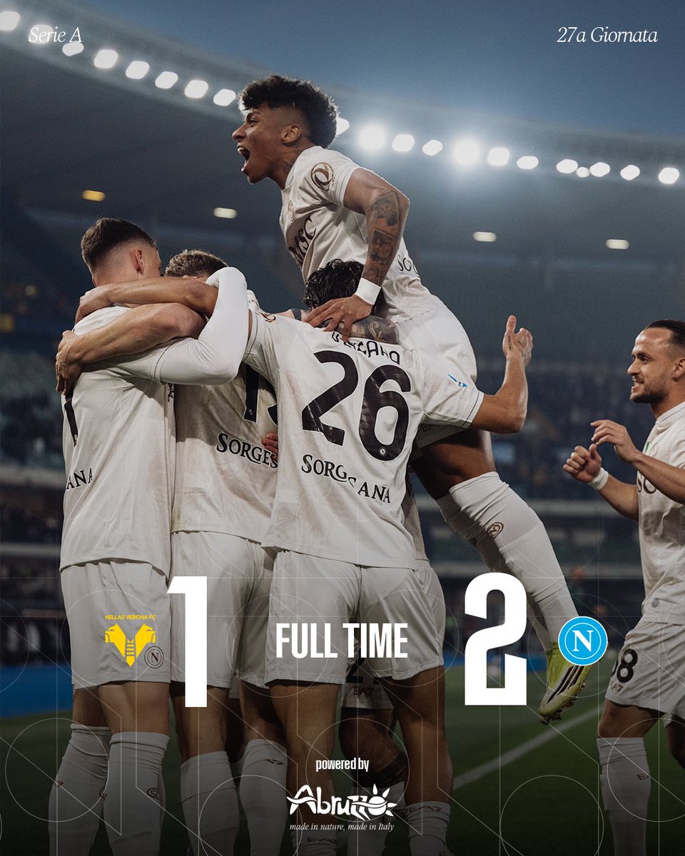 Sam Beukema wint met Napoli in blessuretijd van Verona. Het werd in het Bentegodi 🏟️ 1-2 (0-1). 

🔸De verdediger speelde 90 minuten voor de regerend kampioen. 

#VeronaNapoli