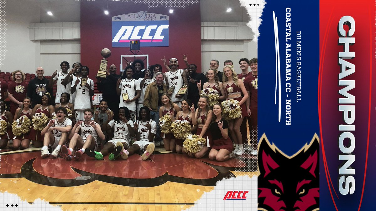 acccathletics's tweet photo. Congratulations to @CoastalNorthMBB on capturing the @acccathletics Division II Men's Basketball Championship. #MadeToMove 

The Coyotes now advance to the @NJCAABasketball Gulf South District Championship vs. Palm Beach State College on Saturday, March 7 at 3:00 at Coastal Alabama CC-Bay Minette.