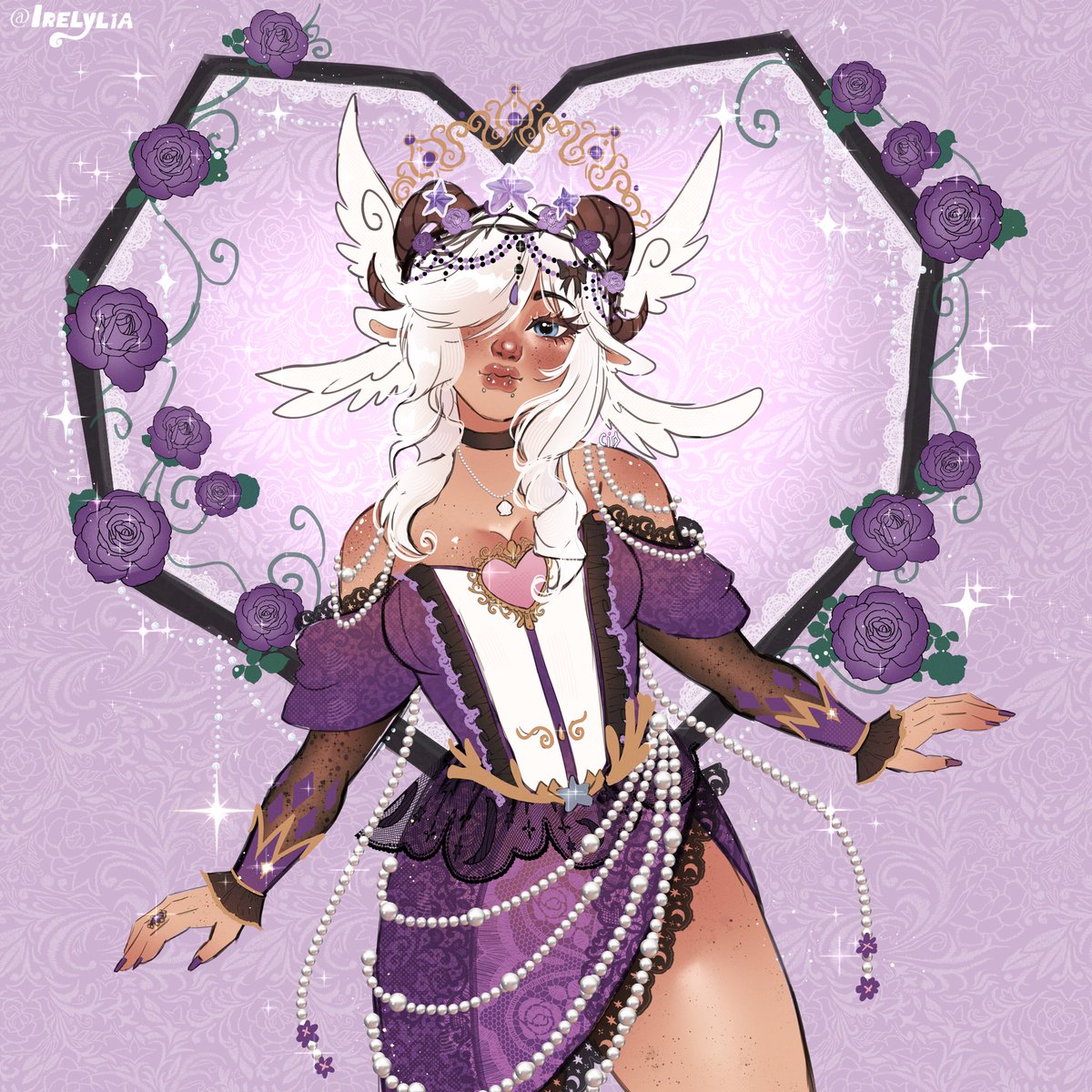 Tysm again <a href="/demoonniac/">☆. Lia! Busy w/ Comms</a> !!! You always draw my oc so beautifully! 😼😋 

#rh #rhtc