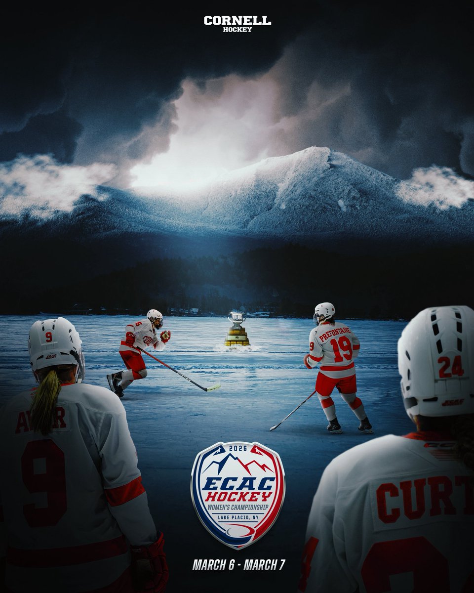 CornellWHockey's tweet photo. NEXT STOP: LAKE PLACID📍

The Big Red are headed to the ECAC Championship Weekend after sweeping Colgate in the Quarterfinal Round‼️

#YellCornell x #ECACplayoffs https://t.co/tAyzuflYmB