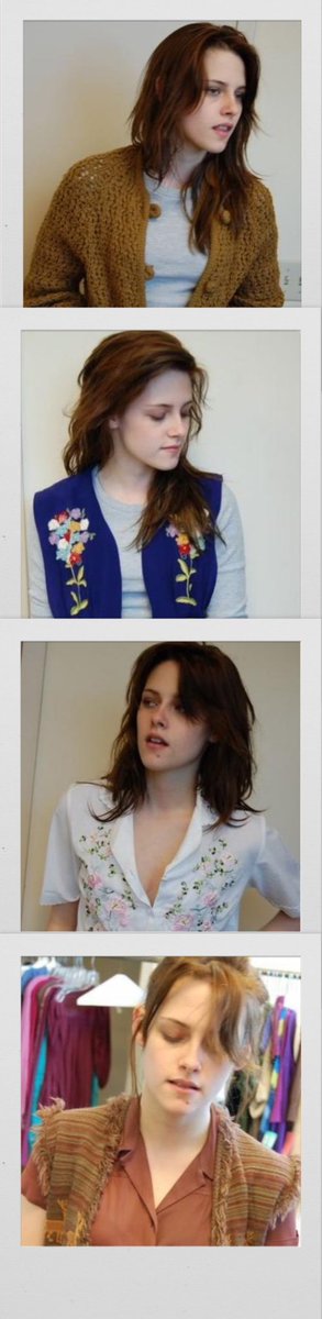 Kristen Stewart trying out potential Bella Swan outfits for the first Twilight movie.