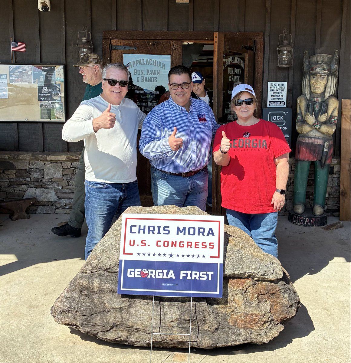 MoraForGeorgia's tweet image. Campaigning in Pickens County at the great Appalachian Gun! My hometown, in Jasper, Georgia!

Great people. Great Community! VOTE MORA for Congress 11th District! May 19th Primary

Cobb County, we will be coming to see you tomorrow! 

#moraforgeorgia #MoraForCongress #GA11 #GAPOL