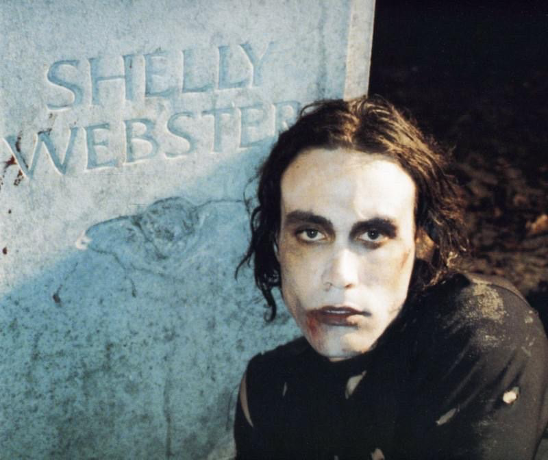 Brandon Lee on the set of The Crow, 1993