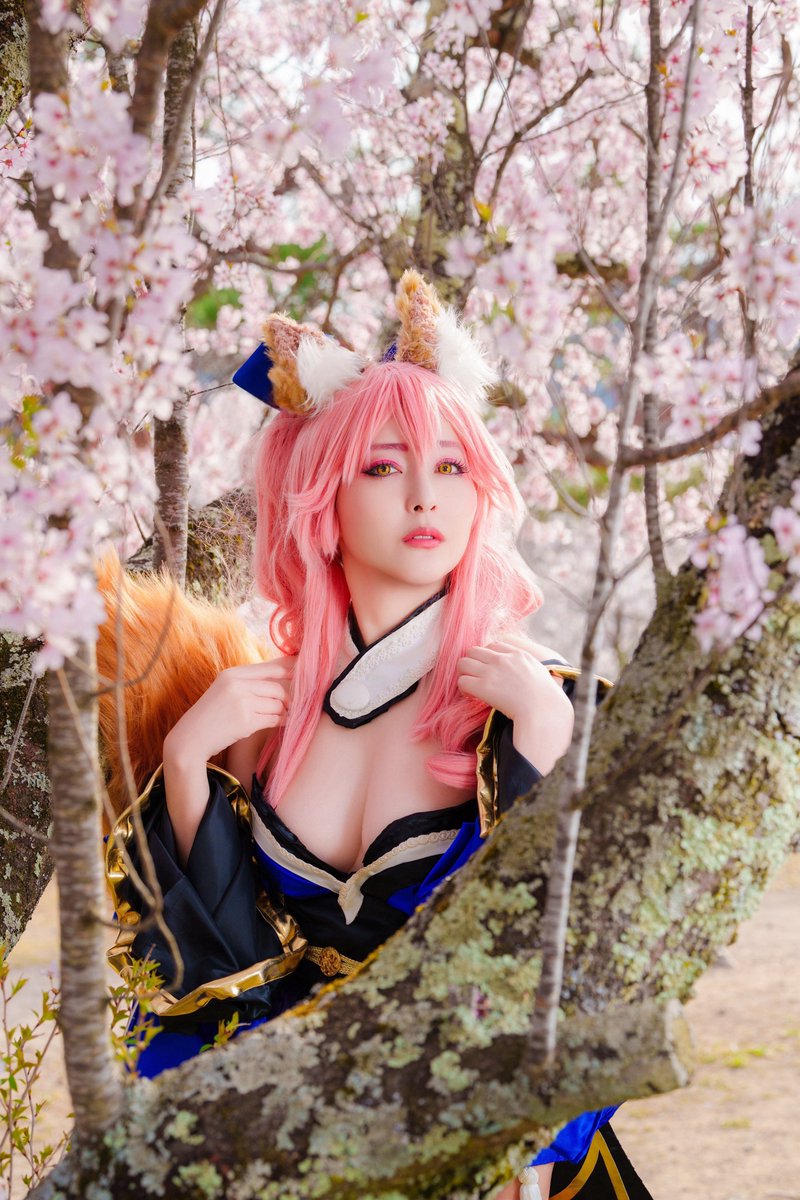 おは玉藻（1409日目)🦊

3月になりましたので
長野懐古園の桜ロケ写真🌸
園内でのコスプレ撮影可能、事前申請すれば
事務所を更衣室として貸して下さいますが
一般のお客様への配慮をした上で
撮影しました
色とりどりの桜や紅葉が楽しめます😋
珍しい構図でお気に入り🤩