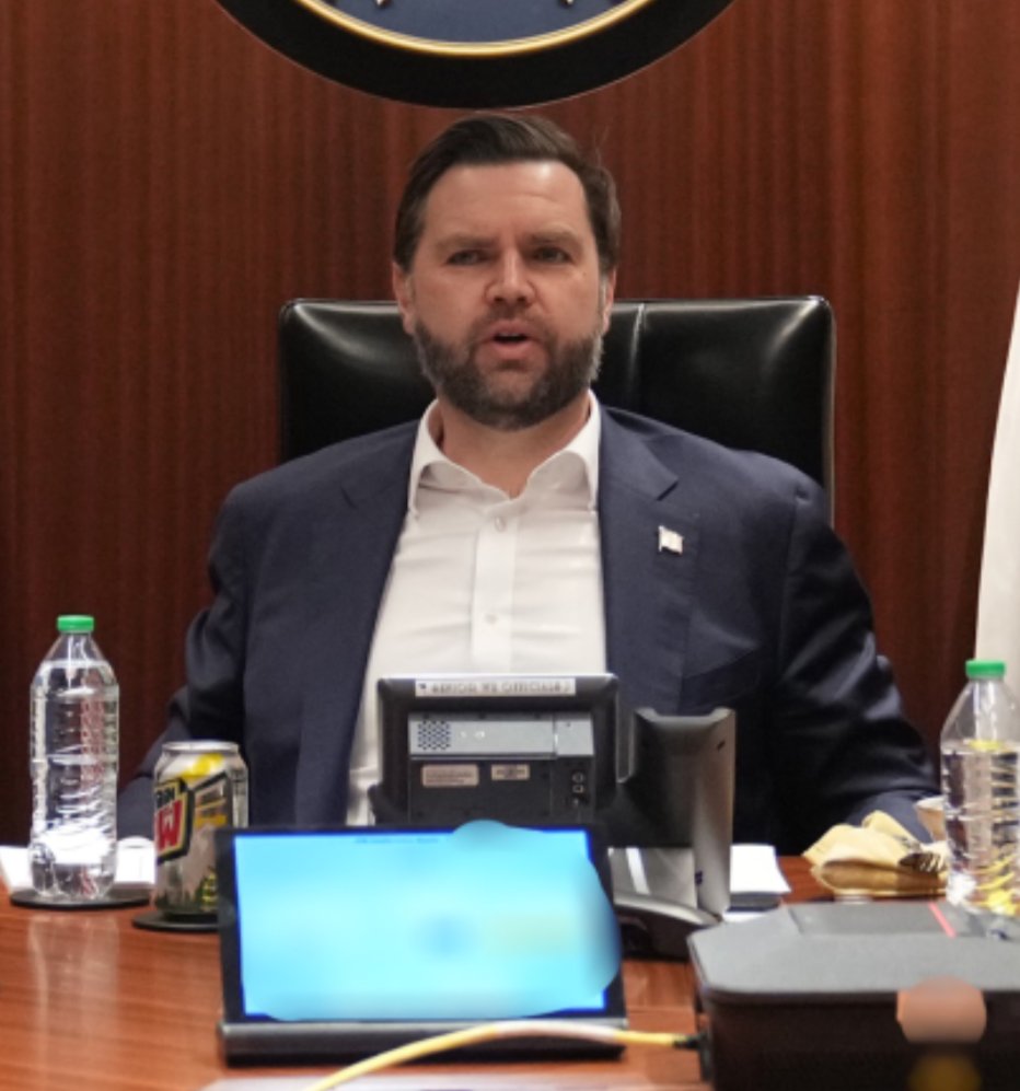 JD drinking Mountain Dew while we bomb Iran. That's my Millennial VP.