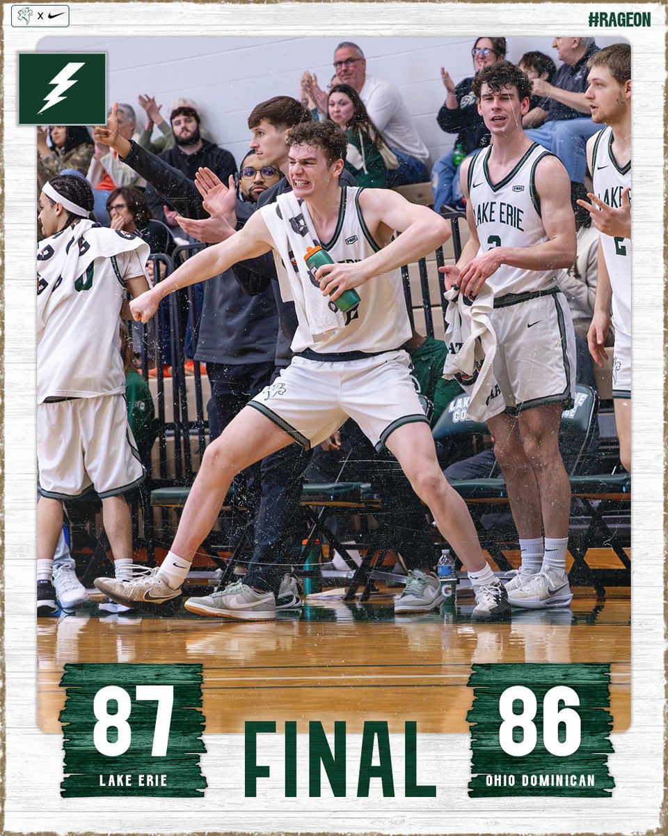 LakeErieStorm's tweet photo. Never a dull moment with this team! 

Next stop: first home G-MAC Quarterfinals game in program history!

#RageOn!🌩️ https://t.co/aSyMUuP3In