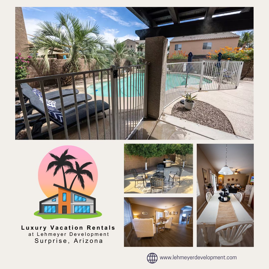 Lehmeyer_Dev's tweet image. Sunshine season is always on at Mauna Loa House in Surprise, AZ. ☀️ Skip the winter chill for blue skies, warm desert breezes, and poolside luxury that feels like your own private retreat. Paradise is closer than you think. 🌴
#SurpriseArizona #WinterEscape #DesertLuxury