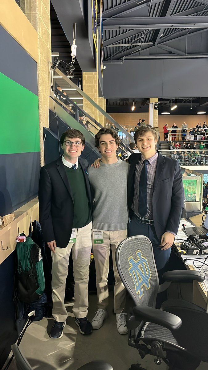 WVFI_Sports's tweet photo. Three seniors bring you the call of @NDHockey senior night! Join Ryan Murphy, Jack Rinaldi, and Charlie Morris on https://t.co/dABtPwjMTx NOW! https://t.co/SYG73qtc9E