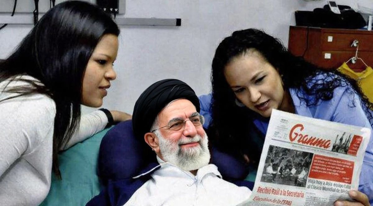 Javierito321's tweet photo. ULTIMA HORA: Hijas de Chavez confirman que el lider supremo de Irán se encuentra con vida, sano y salvo en su casa. Yo les creo 🙌🏼 https://t.co/T94ygewNvP