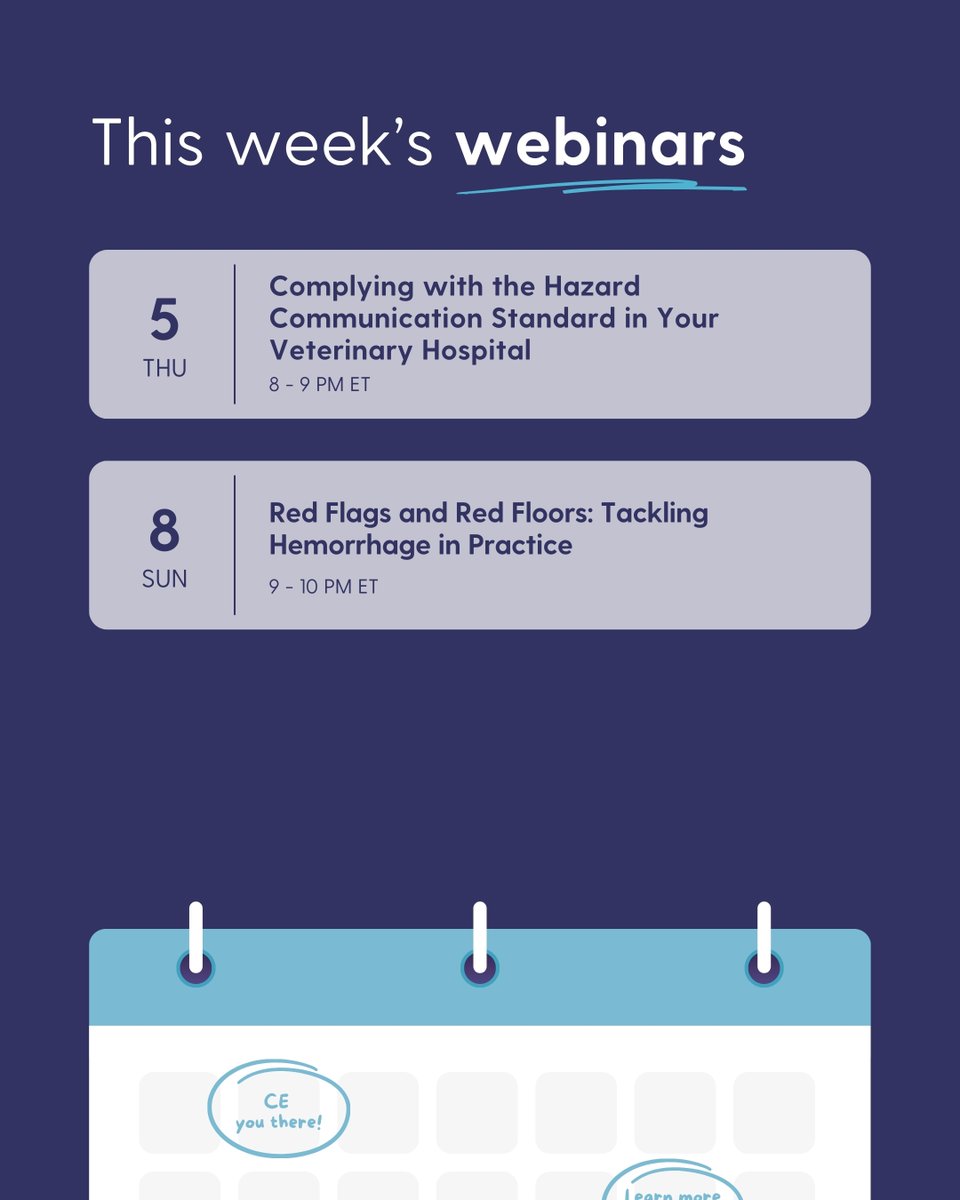 VetGirlOnTheRun's tweet image. Webinars this week!

Visit vetgirlontherun.com to register

#VETgirl #Veterinary #VeterinaryMedicine #VetMed #Veterinarian #VetTech #VetMedStudent