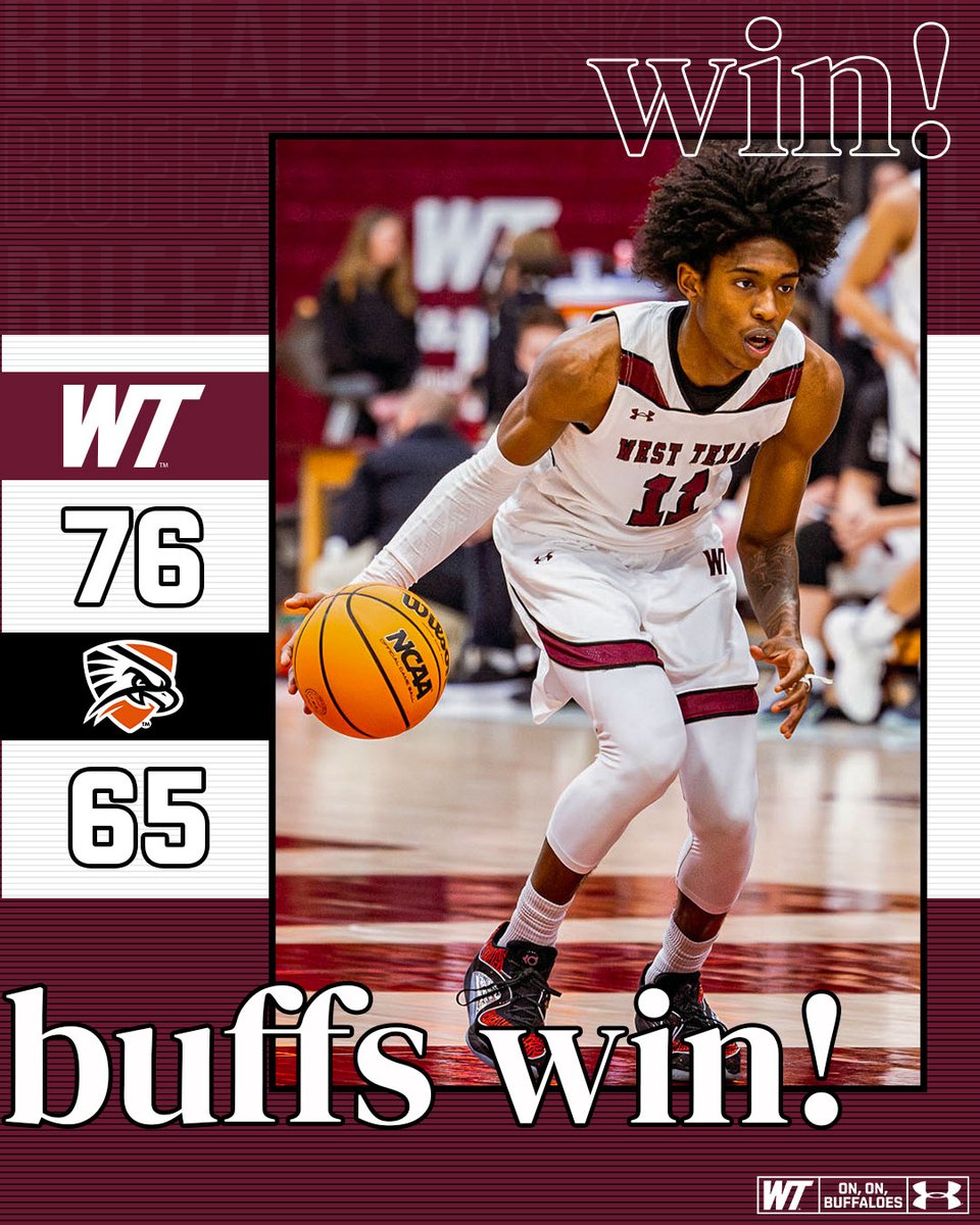 WTAMU_MBB's tweet photo. BUFFS WIN!! 🤙

#BuffNation | #WESTisBEST https://t.co/Rt8QHVI6CD
