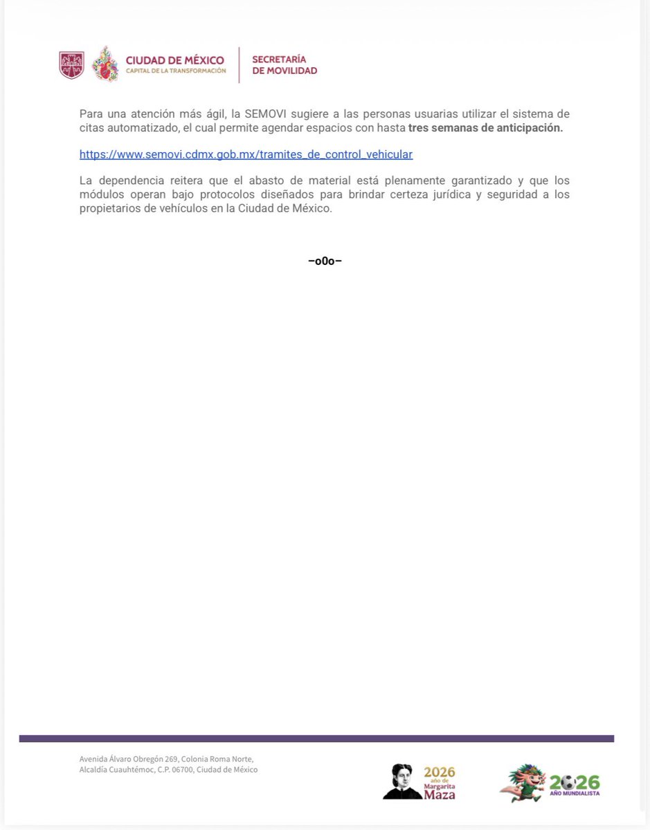 Secretaría de Movilidad CDMX tweet media